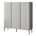 Wide grey shoe cabinet with four doors