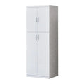White wardrobe with four doors and grey sides