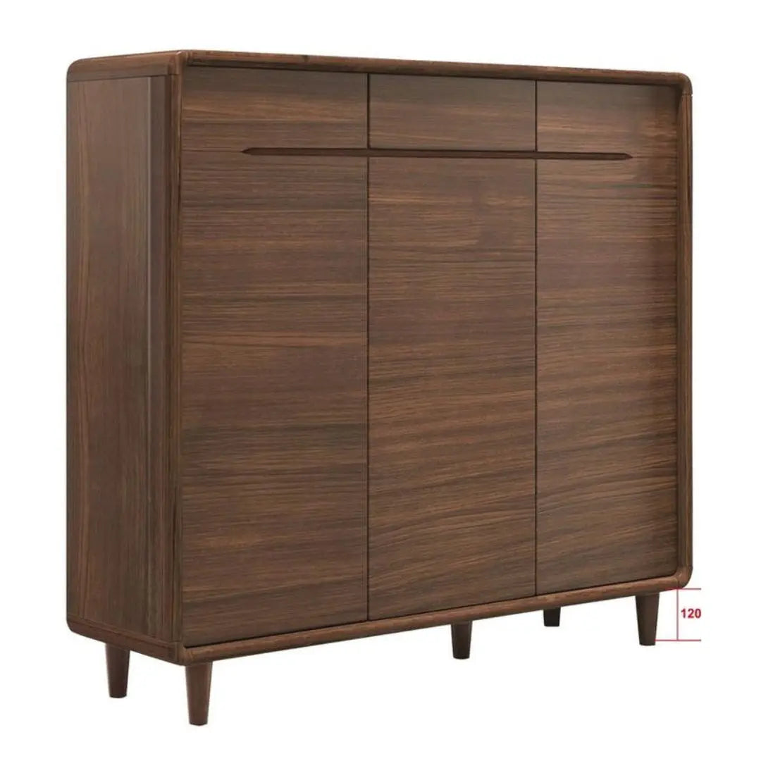 Stylish Gloss White & Walnut Shoe Cabinet - Multiple Sizes Available for Organized Storage Grandeur Furnishings