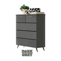 Dark grey drawer chest with splayed metal legs