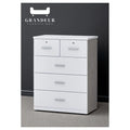 White drawer chest with two small top drawers and three wide drawers