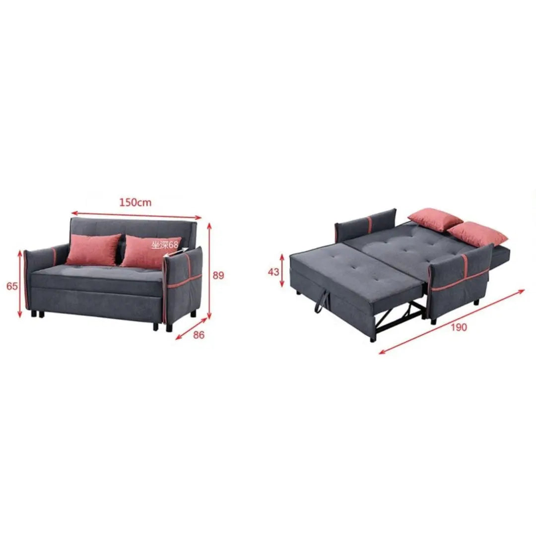 Pet-Friendly Fabric Sofa Bed – Available in Blue & Charcoal Grey Grandeur Furnishings