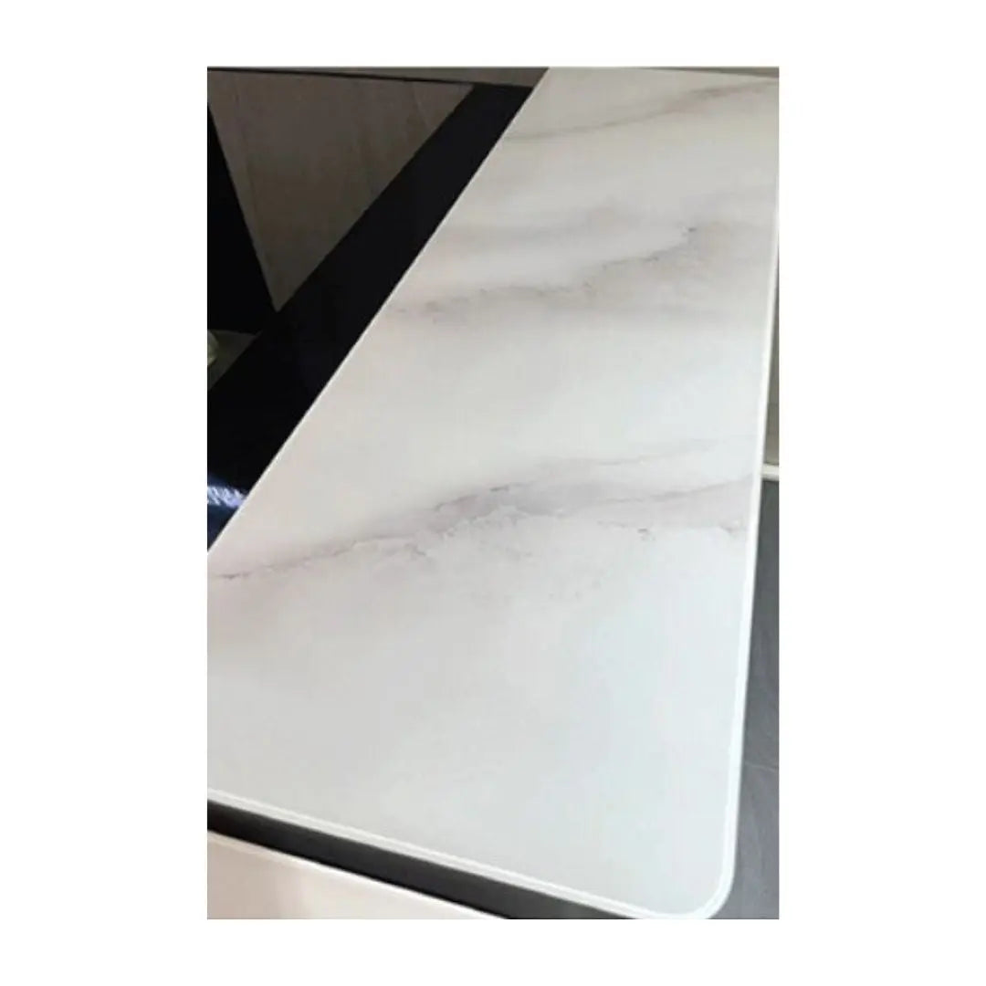 Contemporary Glass Side Cabinet with Elegant Storage Solution and Sintered Stone Top Grandeur Furnishings