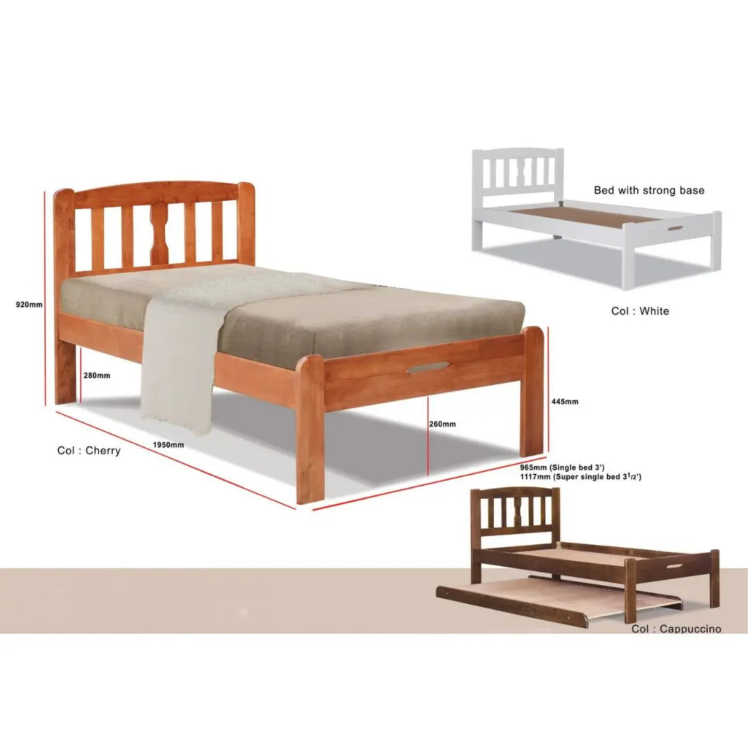 Classic Slatted Wooden Bed Frame Grandeur Furnishings