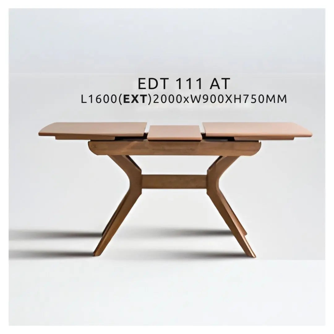 Elegant Solid Rubber Wood Dining Table Set with Extendable Table & Classic Chairs 1+4 Grandeur Furnishings