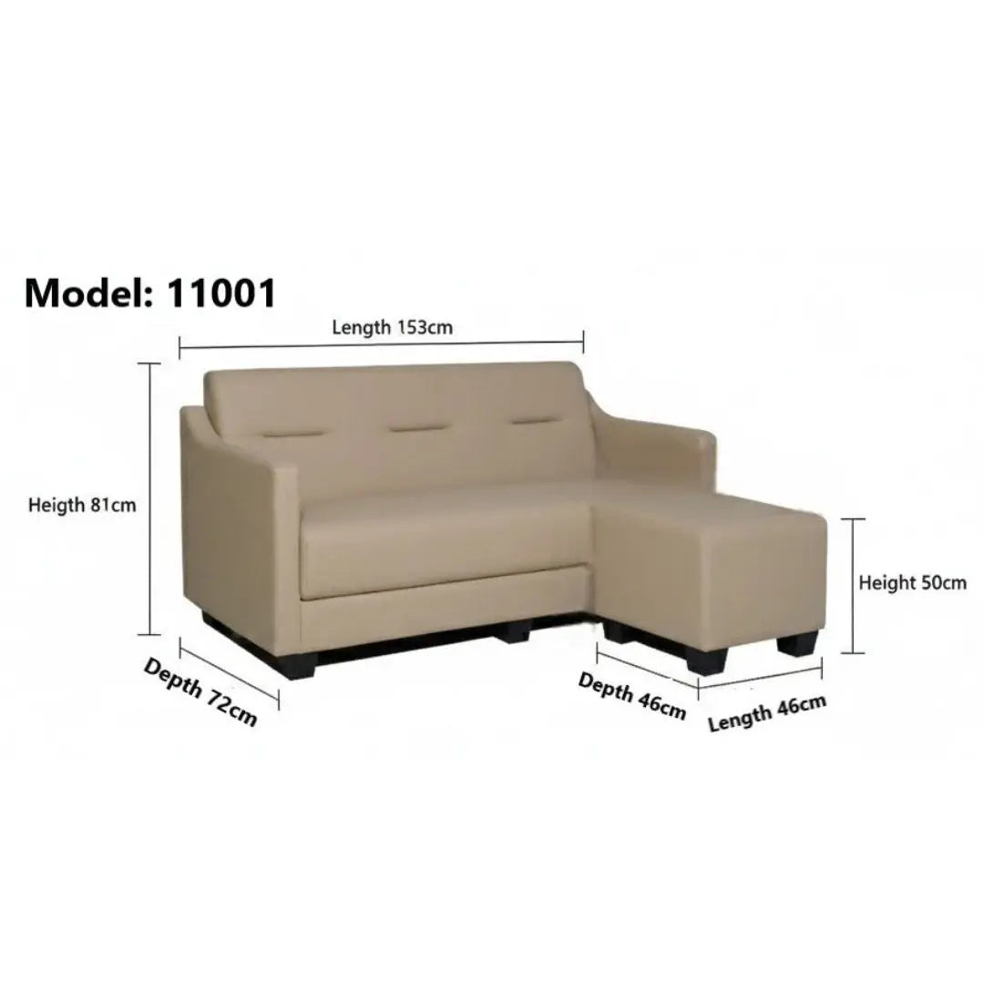 Modern 3 Seater Sofa with Ottoman Foot Stool Grandeur Furnishings