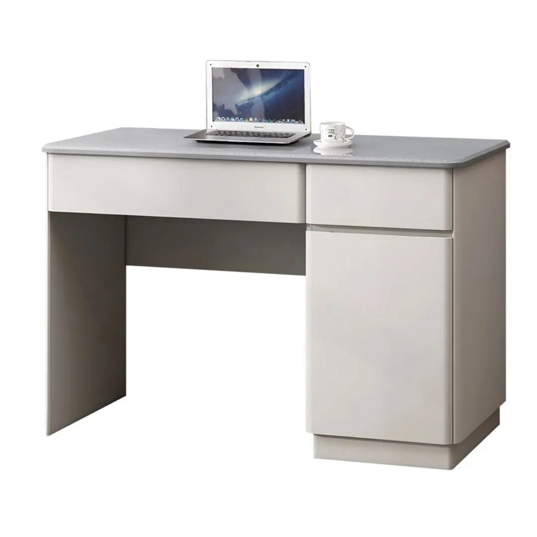 Study Table with Glitter Grey Top & Light Grey Base - Functional & Stylish Grandeur Furnishings