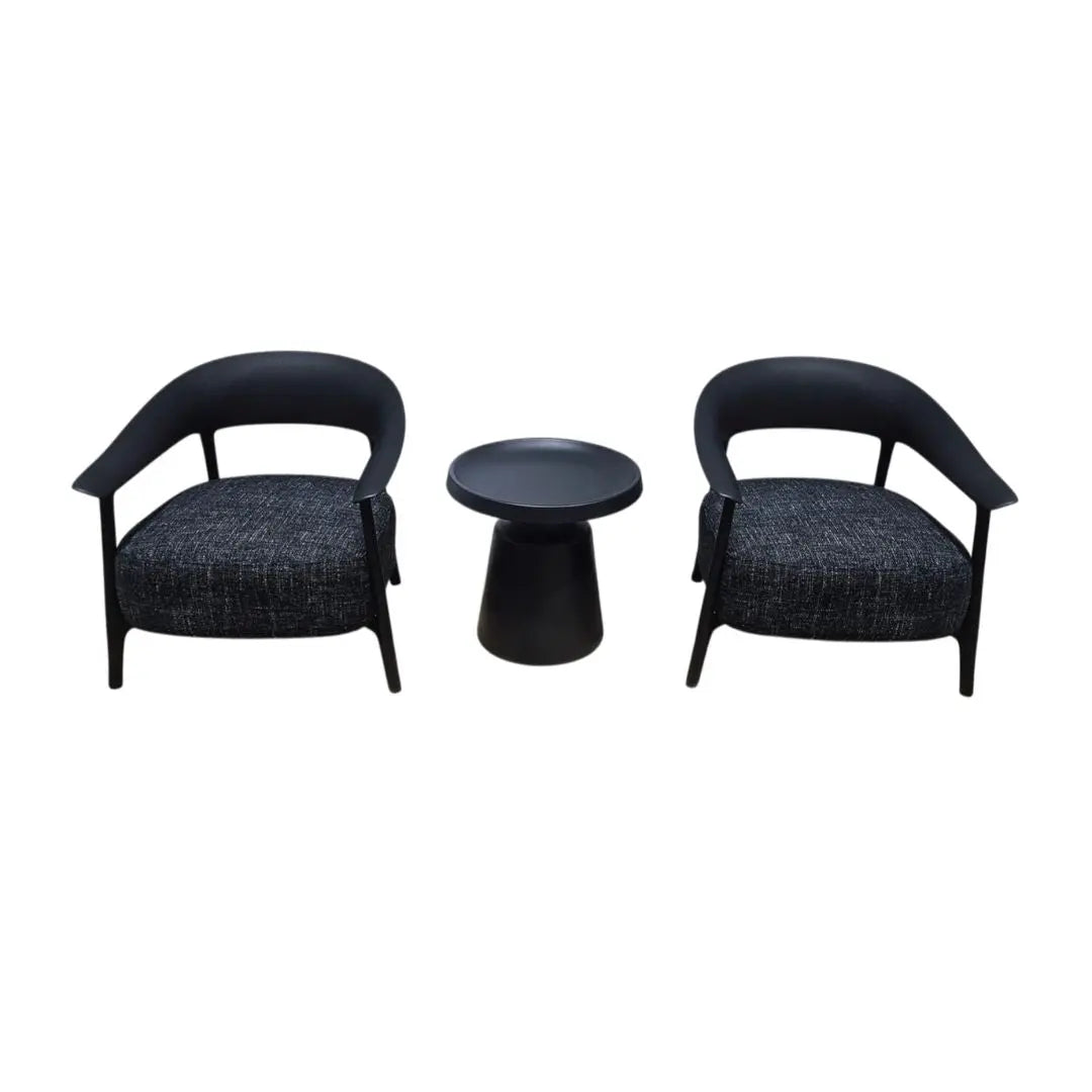 Modern Lounge Chair Set with Table – Stylish and Comfortable (Black & Grey Options) Grandeur Furnishings