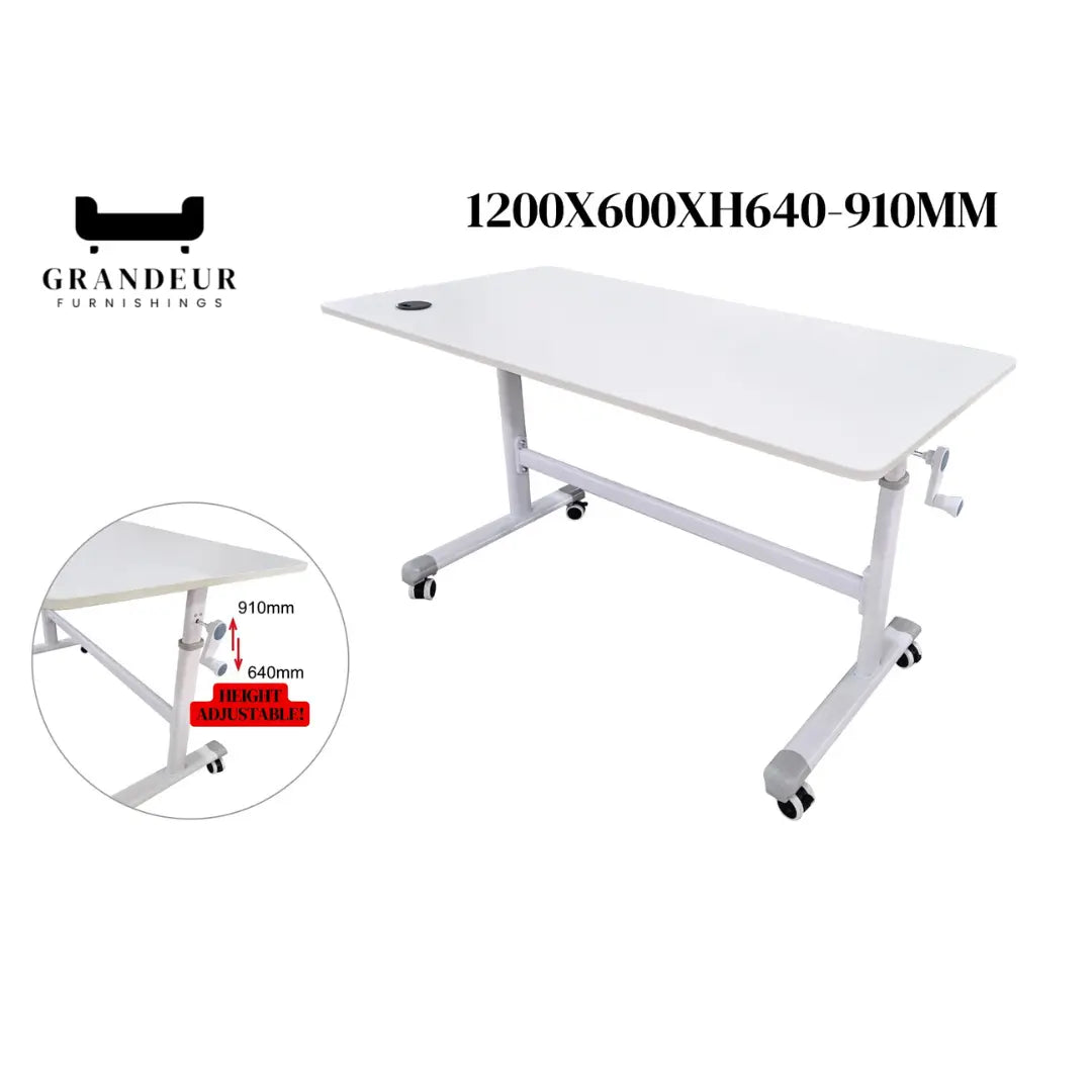 Height Adjustable Laptop & Study Table on Wheels Grandeur Furnishings