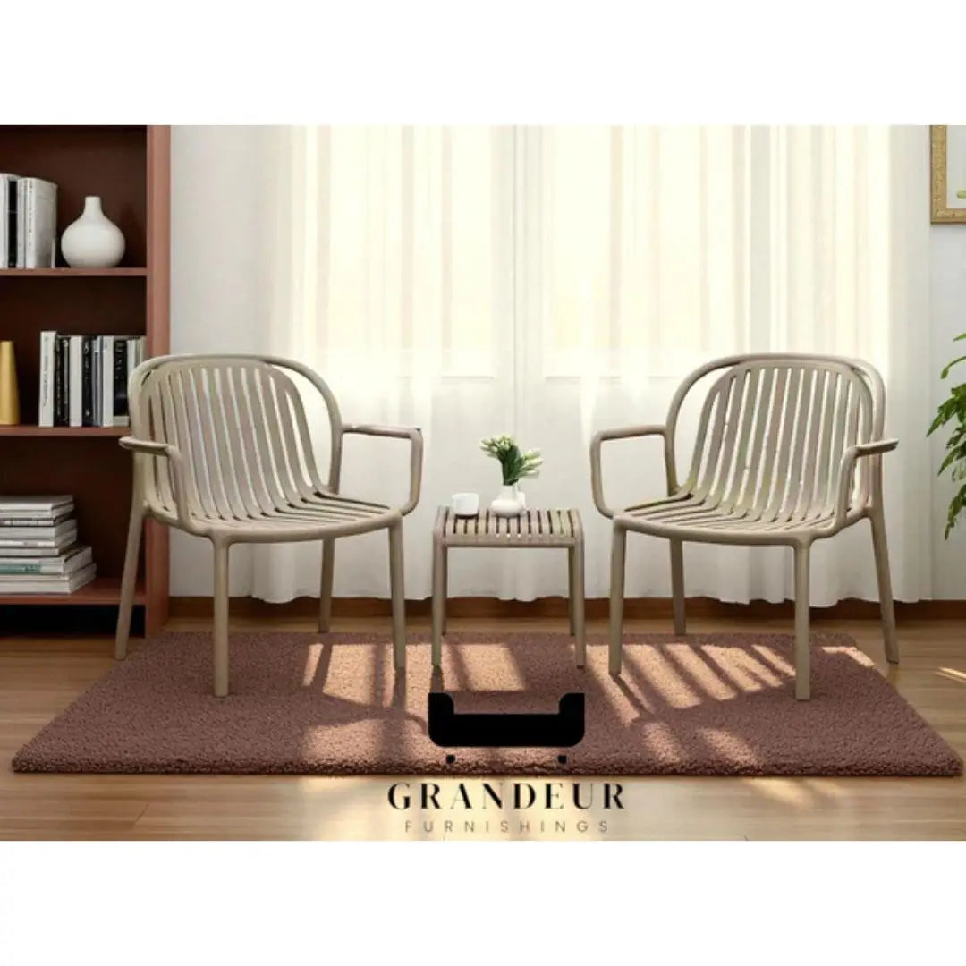 Outdoor Chair Set with Table - Comfortable and Durable Khaki Grandeur Furnishings