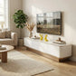 Elora Luxury TV Console | Sintered Stone Top TV Cabinet | Modern White & Gold Entertainment Unit with 3 Drawers Grandeur Furnishings