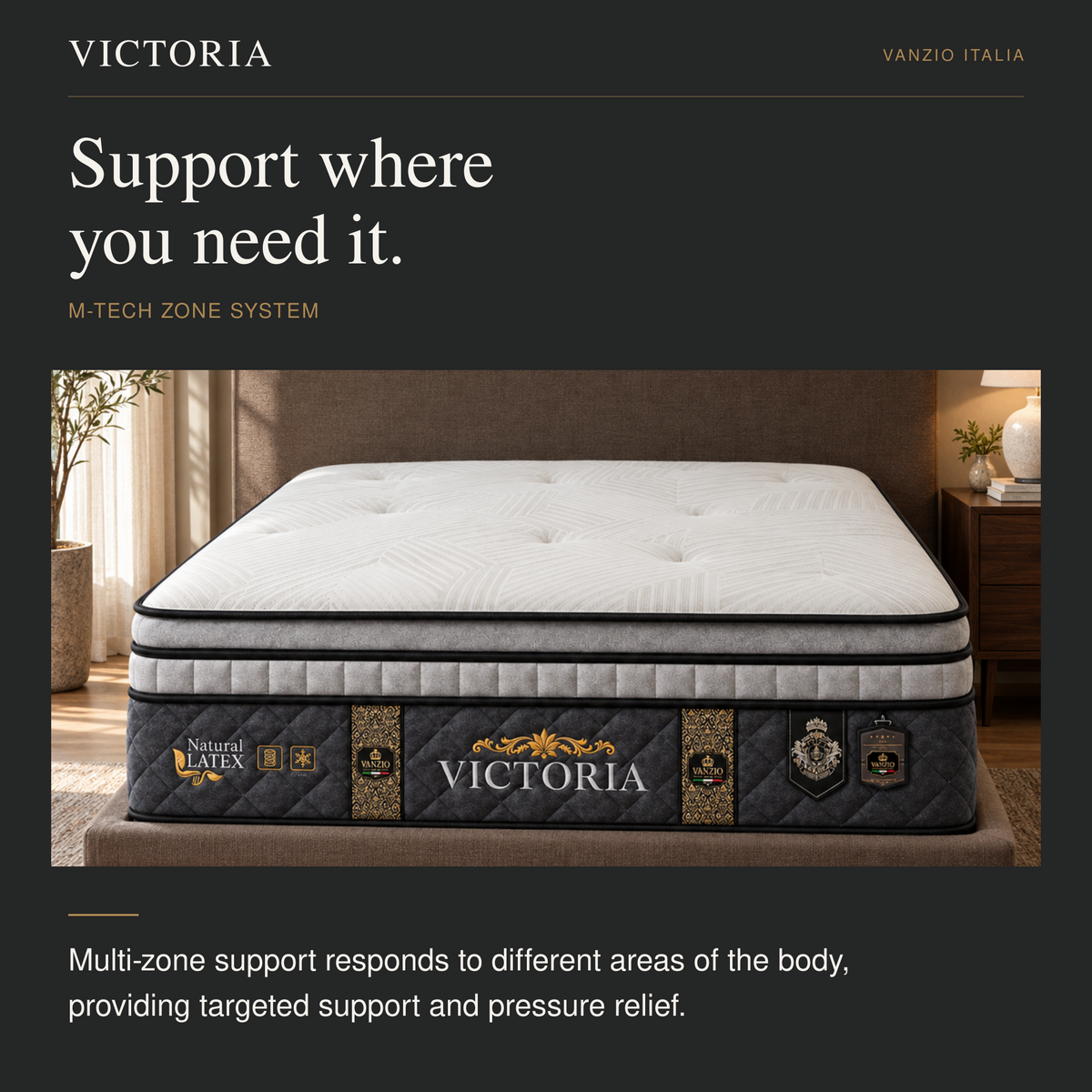 Vanzio Italia Victoria 15-Inch Latex Pocket Spring Mattress Grandeur Furnishings