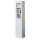 Multi-Storage Book Cabinet with Glass Doors & Drawers – White Finish Grandeur Furnishings