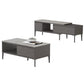TV Console & Coffee Table Set – Gloss White or Gloss Grey Finish with Sintered Stone Top Grandeur Furnishings