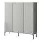 Modern Microcrystalline Glass Shoe Cabinet - Multiple Sizes in Light Grey Grandeur Furnishings