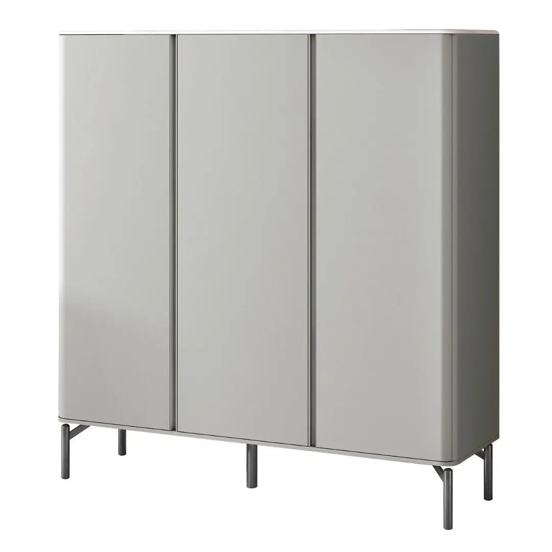 Modern Microcrystalline Glass Shoe Cabinet - Multiple Sizes in Light Grey Grandeur Furnishings