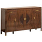 Elegant Wooden Sideboard Side Cabinet with Brass Accents Grandeur Furnishings