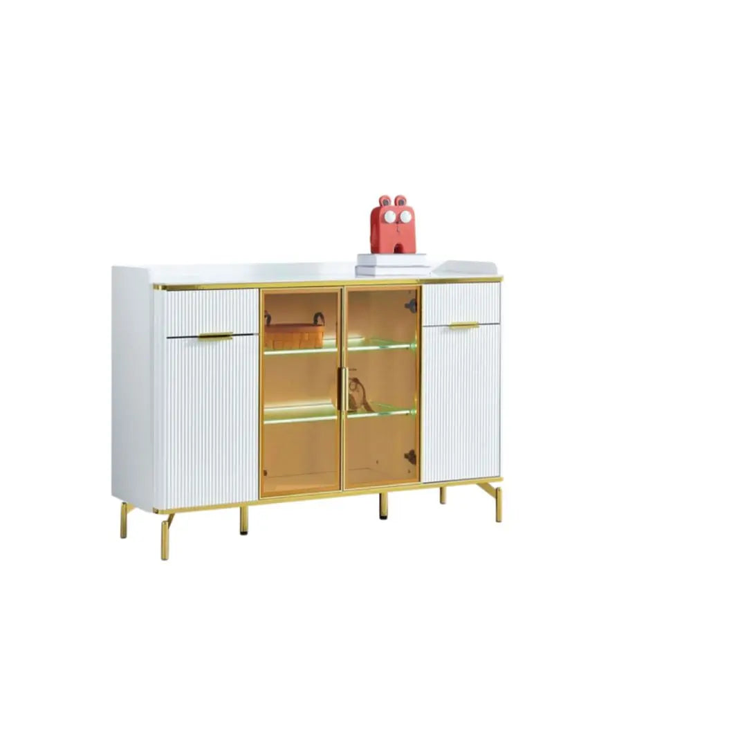 Side Cabinet with LED Lighting & Sintered Stone Top – Available in Three Sizes Grandeur Furnishings