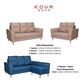 KOVA Premium Fabric Sofa | Modern Living Room Couch & L-Shape Stool Set