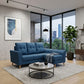 KOVA Premium Fabric Sofa | Modern Living Room Couch & L-Shape Stool Set