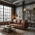 Brown Arivo sofa in an industrial-style living room