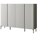Extra-wide grey shoe cabinet with five doors