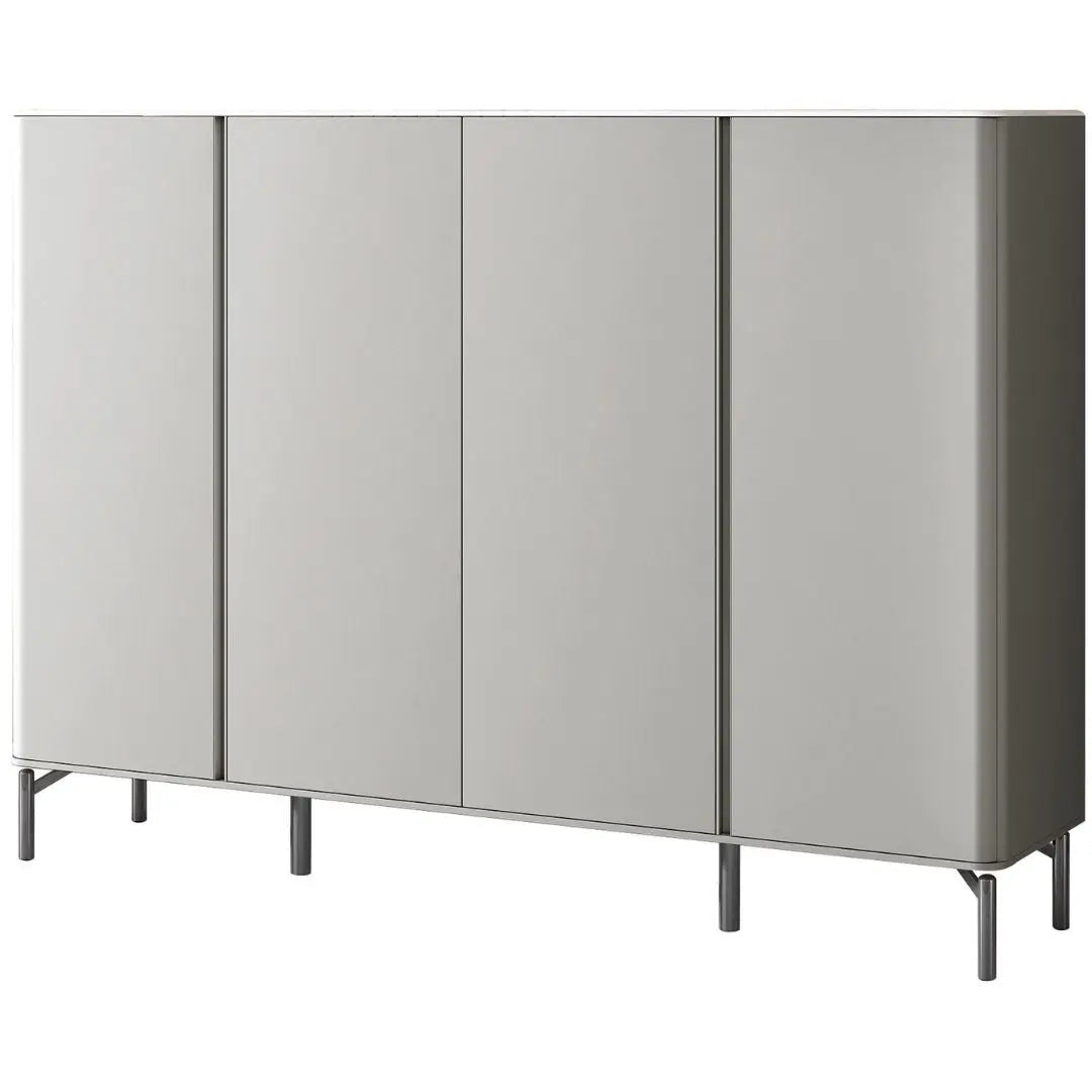 Modern Microcrystalline Glass Shoe Cabinet - Multiple Sizes in Light Grey Grandeur Furnishings