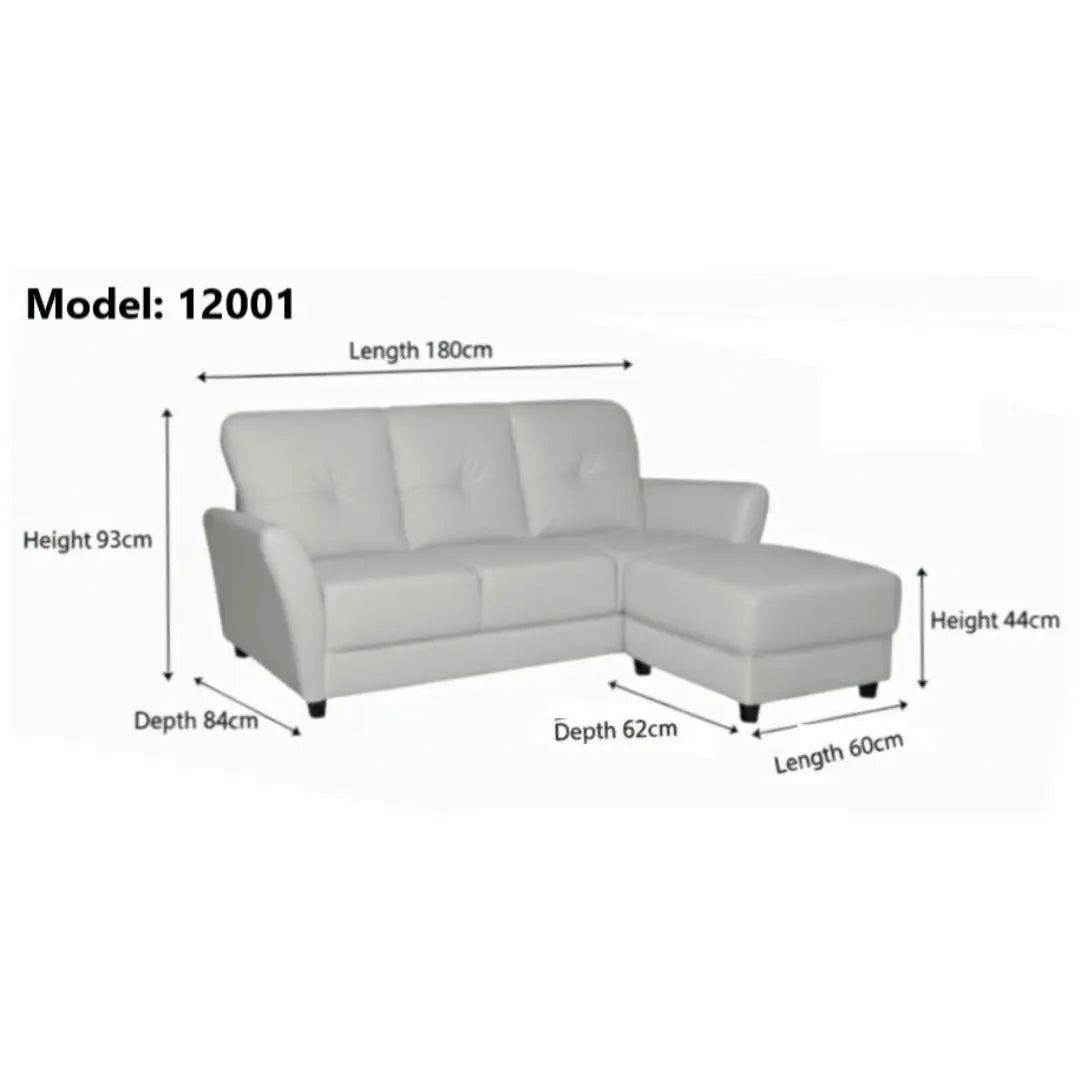 Elegant 3 Seater Sofa with Ottoman Foot Stool Grandeur Furnishings