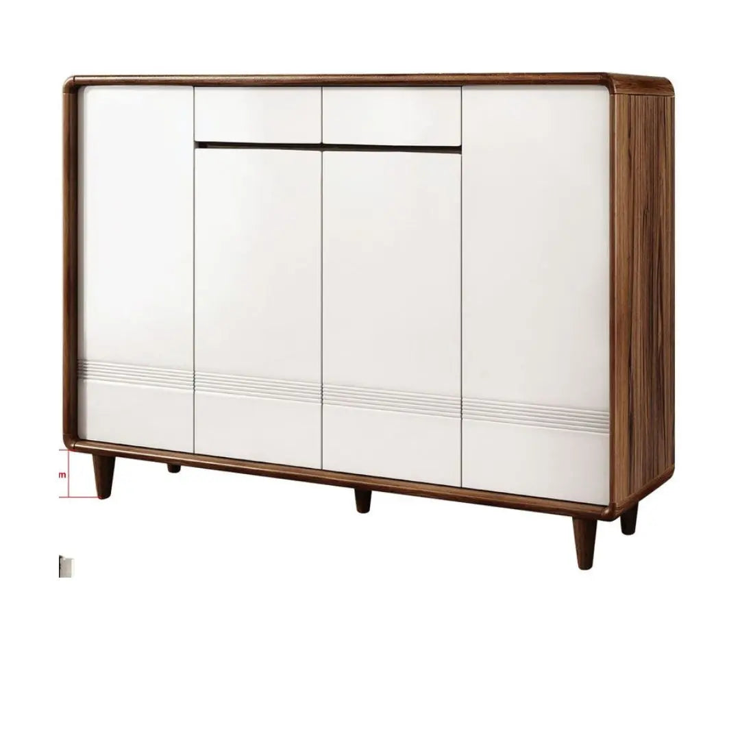 Stylish Gloss White & Walnut Shoe Cabinet - Multiple Sizes Available for Organized Storage Grandeur Furnishings