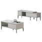 TV Console & Coffee Table Set – Gloss White or Gloss Grey Finish with Sintered Stone Top Grandeur Furnishings