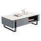 Contemporary Sintered Stone Coffee Table with Storage Grandeur Furnishings