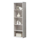 Multi-Storage Book Cabinet with Glass Doors & Drawers – White Finish Grandeur Furnishings