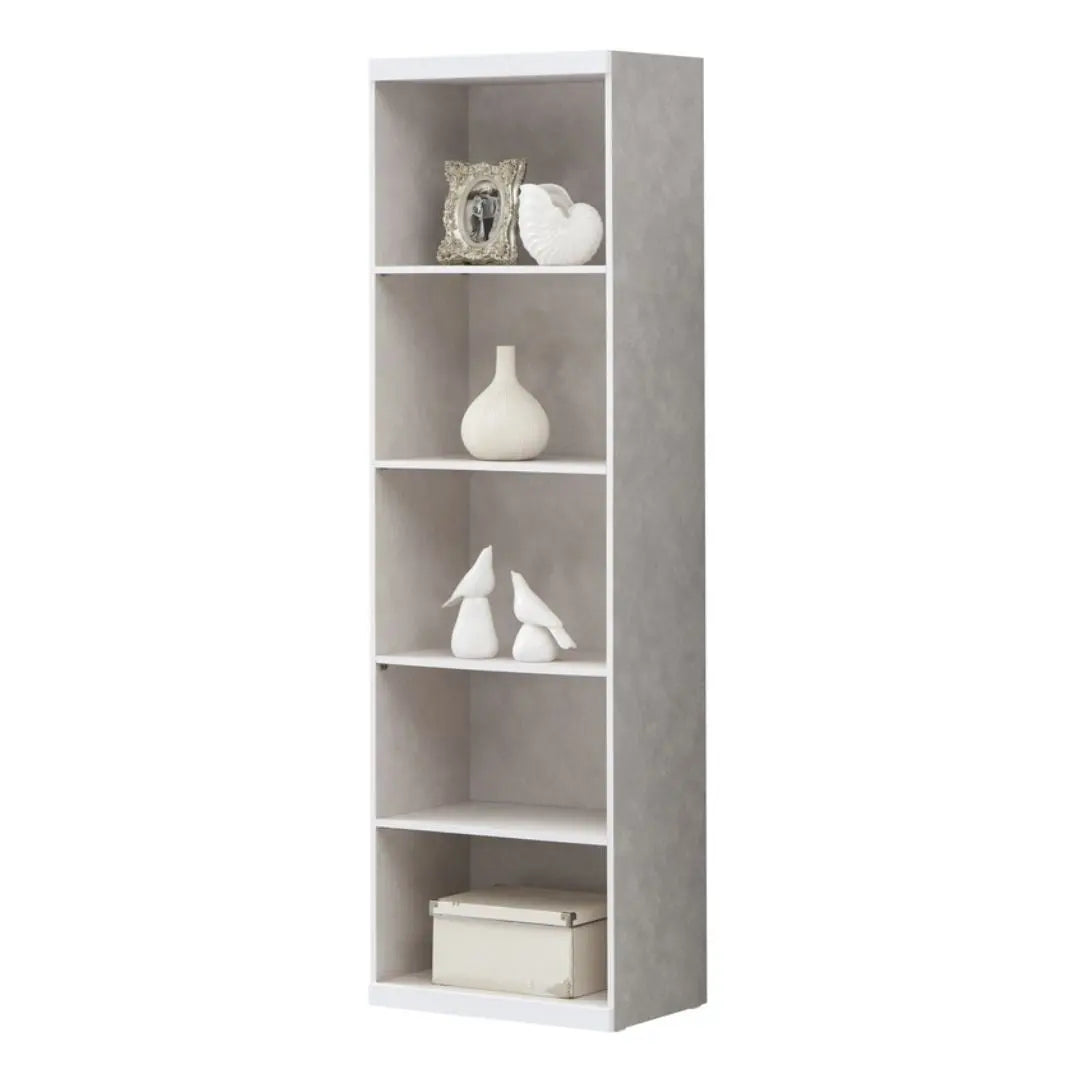 Multi-Storage Book Cabinet with Glass Doors & Drawers – White Finish Grandeur Furnishings