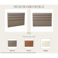 T03 upholstered headboard with horizontal panels, shown in mocha with mocha, brown and beige colour options