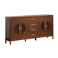 Elegant Wooden Sideboard Side Cabinet with Brass Accents Grandeur Furnishings