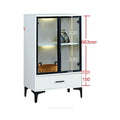 Black-framed glass display cabinet with two glass doors