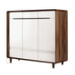Stylish Gloss White & Walnut Shoe Cabinet - Multiple Sizes Available for Organized Storage Grandeur Furnishings