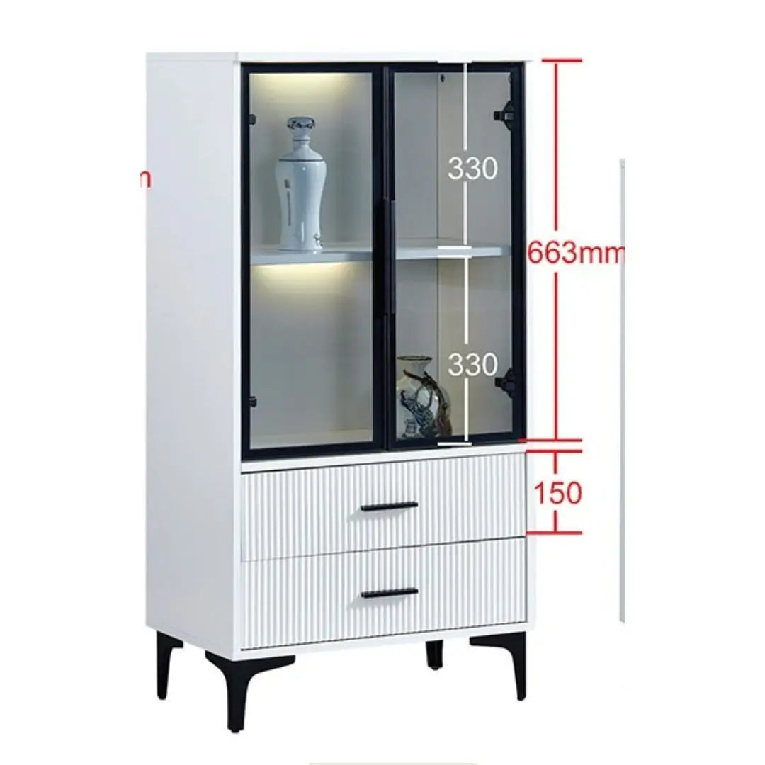 Elegant Glass Side Cabinet – Available in Four Sizes Grandeur Furnishings