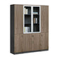 Executive Modular Bookcase | Wood Grain Office Storage Book Cabinet with Lockable Doors Grandeur Furnishings