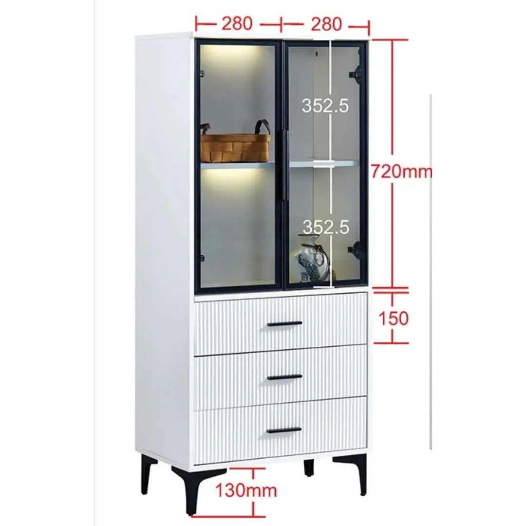 Elegant Glass Side Cabinet – Available in Four Sizes Grandeur Furnishings