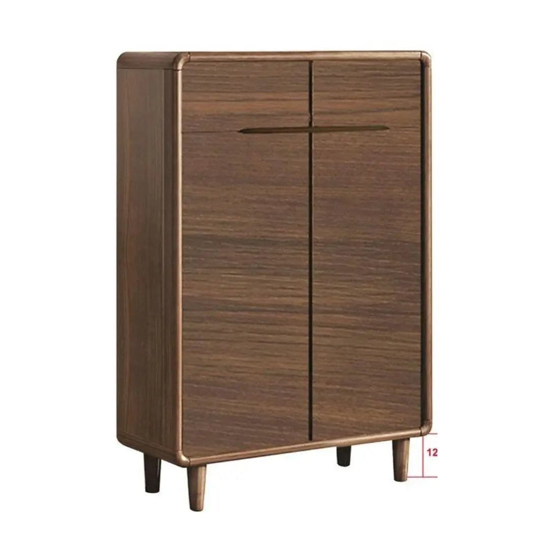 Stylish Gloss White & Walnut Shoe Cabinet - Multiple Sizes Available for Organized Storage Grandeur Furnishings