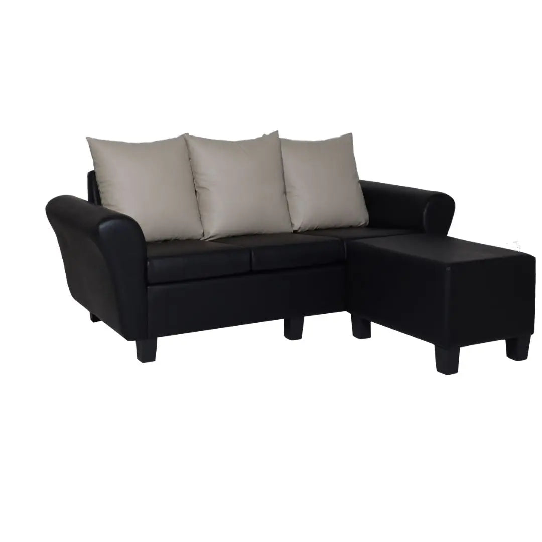 Elegant 3 Seater Sofa with Ottoman Foot Stool Grandeur Furnishings