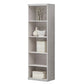 Elegant Light Grey Bookcase Display Cabinet with Glass Doors, Drawers & Shelves Grandeur Furnishings