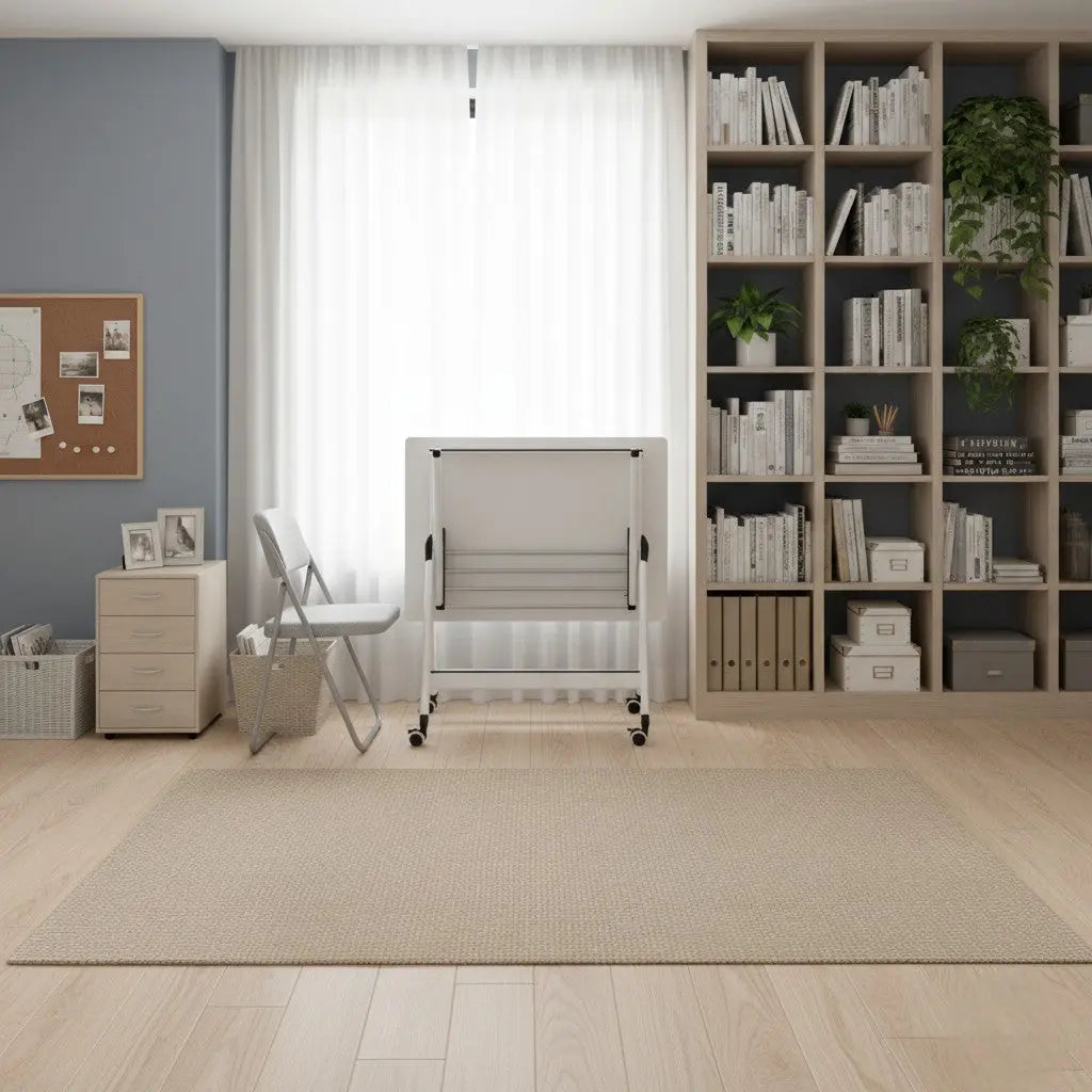 Foldable Study Table with Wheels Grandeur Furnishings