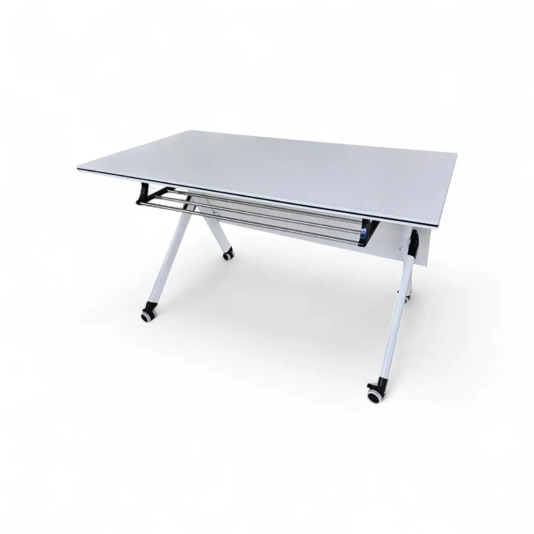 Foldable Study Table with Wheels Grandeur Furnishings