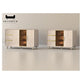 Elegant Gloss Light Khaki Side Cabinet with Gold Chrome Plated Accents & Tempered Glass Grandeur Furnishings