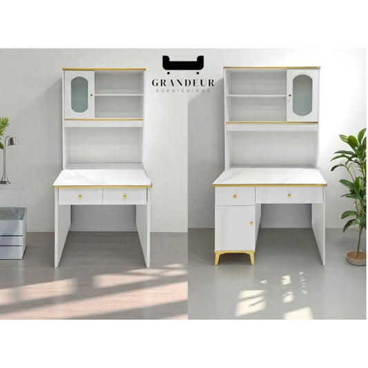 Study Table Desk with Top Storage Shelf Grandeur Furnishings