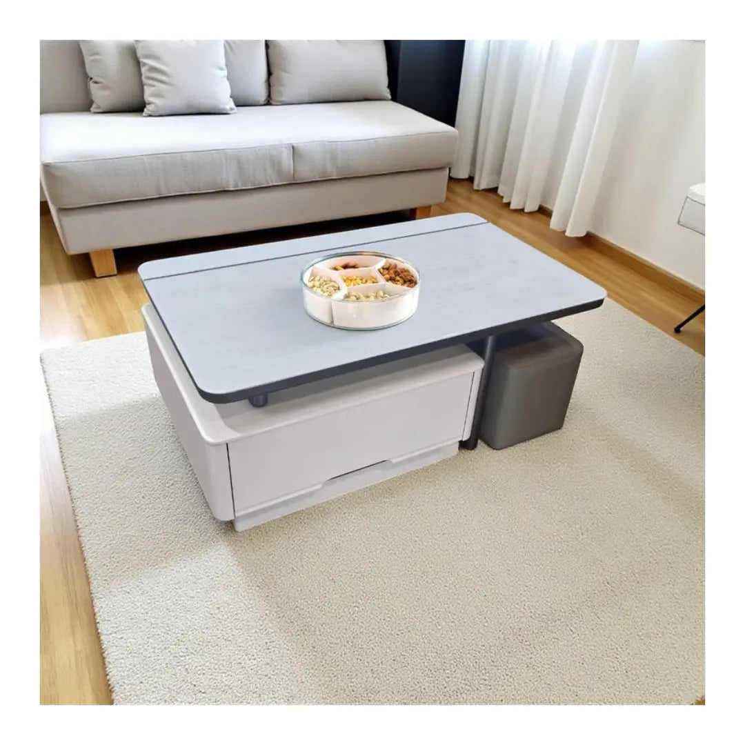 Multifunctional Extendable Coffee Table with Storage and Glossy Finish Grandeur Furnishings