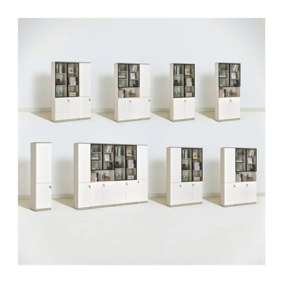 Modern Modular Book Cabinet & Office Storage Bookcase | Lockable Doors & Adjustable Shelves Grandeur Furnishings