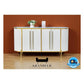 Elegant Curved Side Cabinet with Tempered Glass Top Grandeur Furnishings